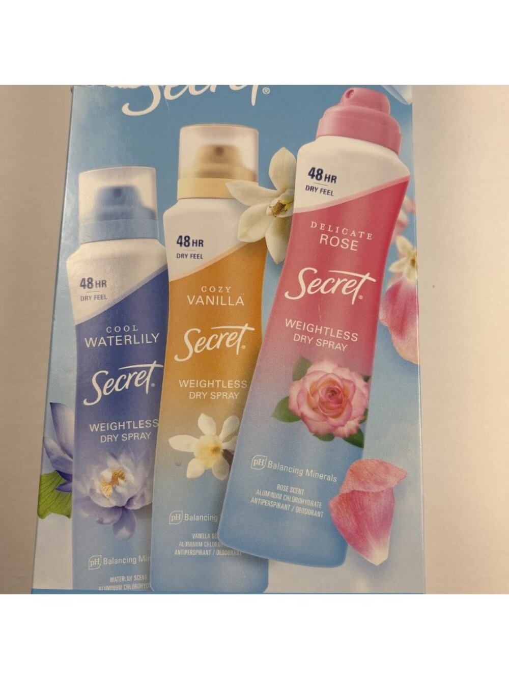Secret Weightless Dry Spray Antiperspirant Deodorant 3 Pack 4.1 oz Each